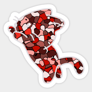 Crystal Cat (ruby red) Sticker